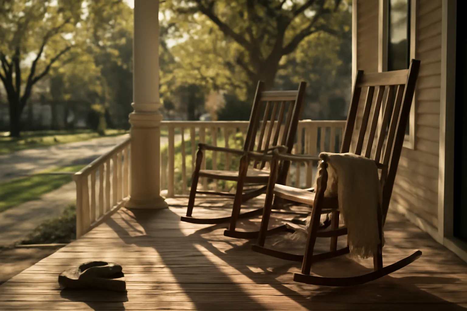 Decatur porch chairs set for a Georgia respite visit
